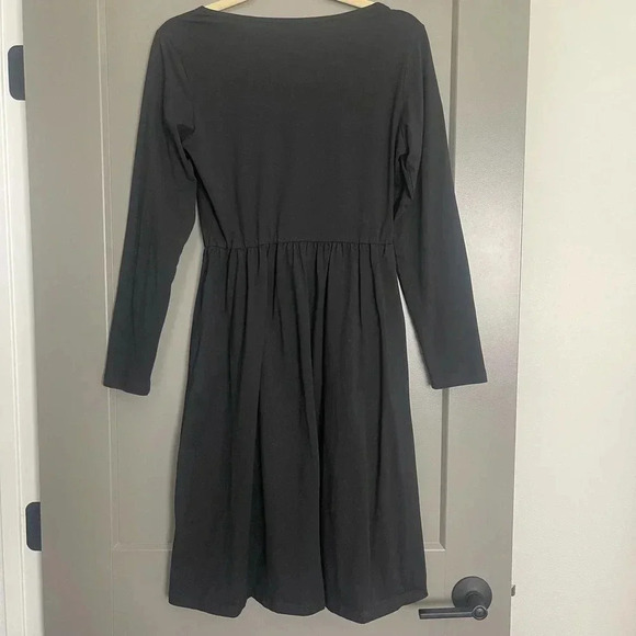 Ouges Womens Stretch Round Neck Long Sleeve Button Front Dress Black Medium - Picture 6 of 9